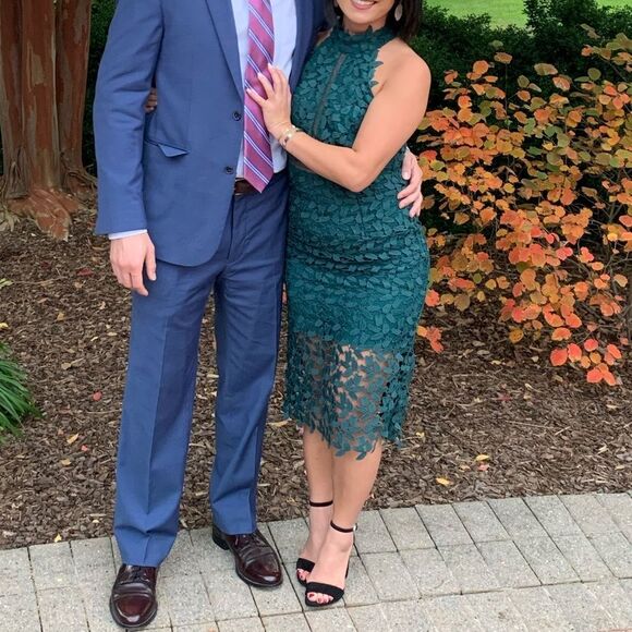 Bardot Gemma Halter Dress in Teal - Picture 2 of 3